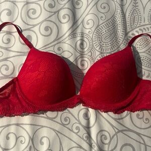 VS red lace push up bra